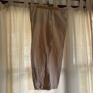 Eddie Bauer Khaki Cotton and Linen pants. In great condition, worn once. Size L